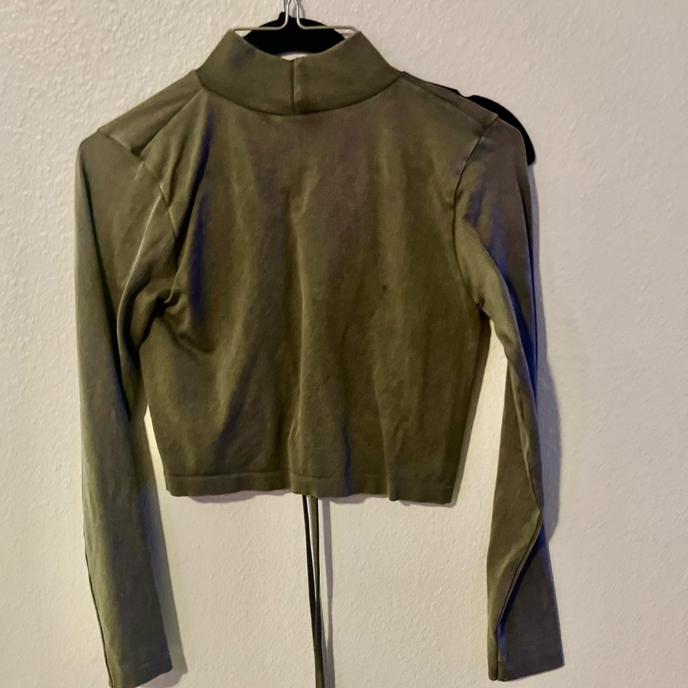 Olive green Zara cropped top